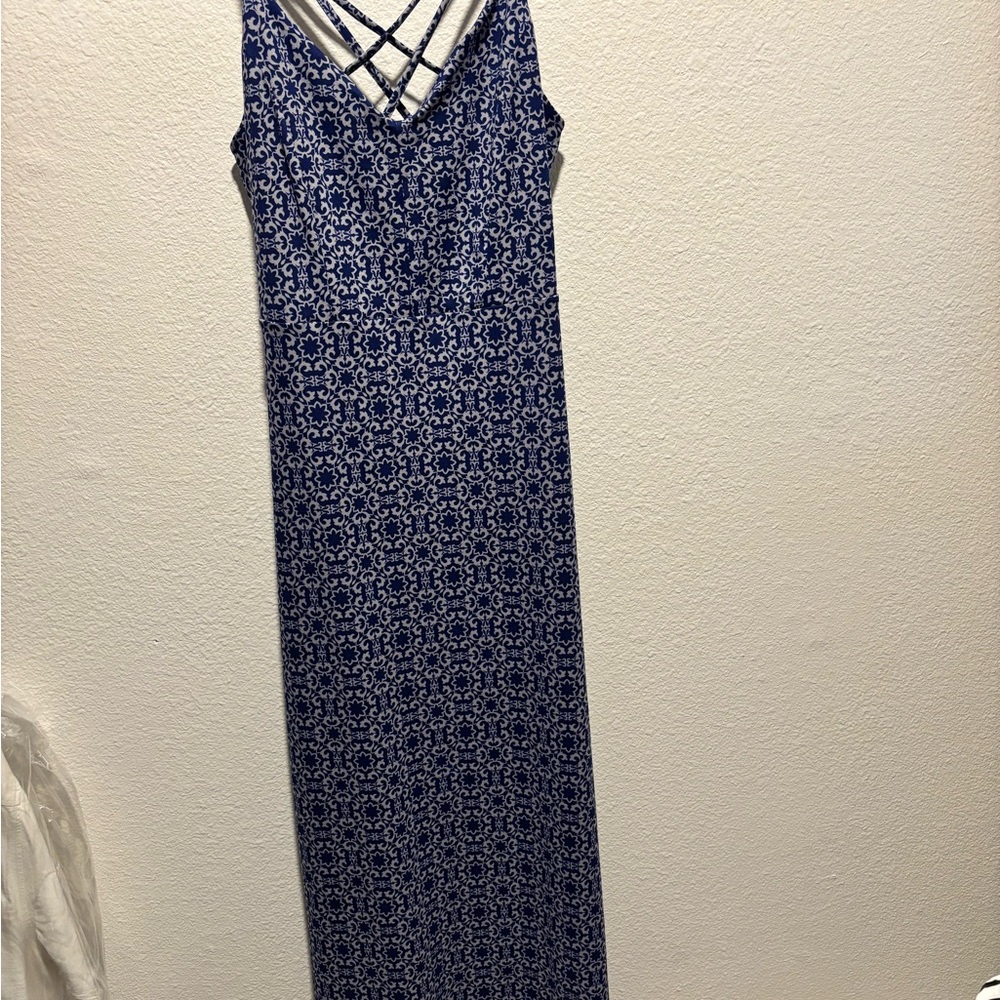 Market & Spruce Navy Geometric Maxi Dress